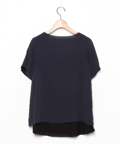 theory luxe バンドカラー半袖ブラウス theory luxe 「theory luxe」 半袖ブラウス 40 ネイビー