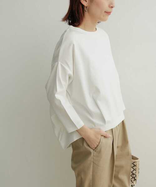 「URBAN RESEARCH DOORS」 7分袖カットソー MEDIUM オフホワイト レディース