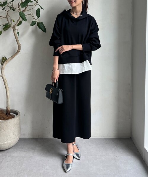 Chez toi ワンピース ボンディングフードプルオーバー×ナロー