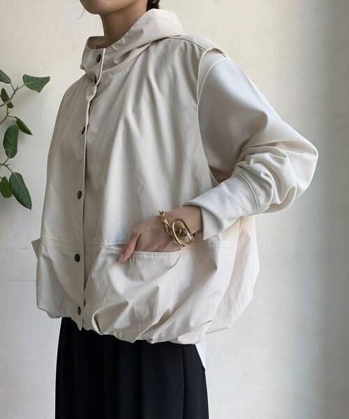 【新品，未使用45%off✨】R&D.M.CO-ノースリーブブルゾン ベージュ ノーリーズ NOLLEY'S フーテッドブルゾン （ベージュ） - ファッション