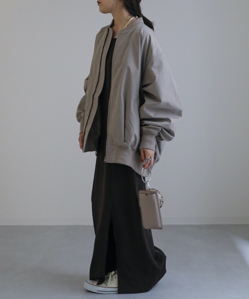 「ap retro」 ジップアップブルゾン FREE グレイッシュベージュ レディース_画像2