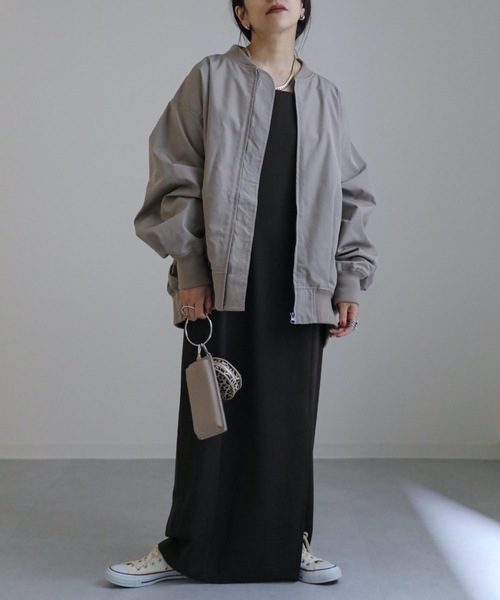 「ap retro」 ジップアップブルゾン FREE グレイッシュベージュ レディース_画像5