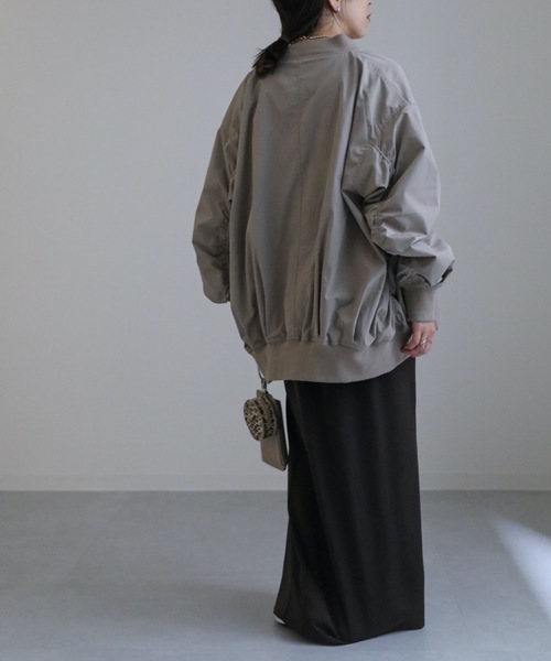 「ap retro」 ジップアップブルゾン FREE グレイッシュベージュ レディース_画像6