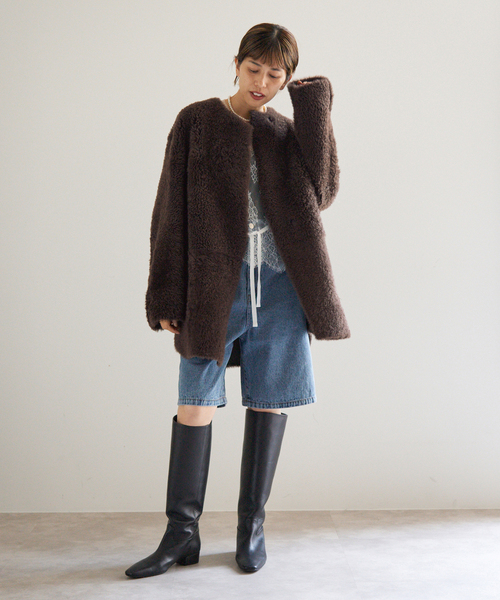 IENA    イエナ   ☆  ムートンコート  ☆  茶系  サイズ38 IENA（イエナ） ムートンコート ボアコート Maison IENAムートンコート