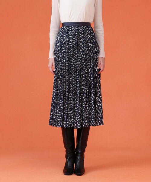 ANAYI（アナイ） スカート リッププリントプリーツ スカート