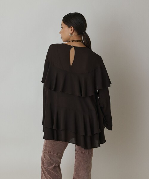 Mave！グレースコンチネンタル★シフォンブラウス38 今期 シフォンフリルブラウス / GRACE CONTINENTAL | GRACE CONTINENTAL