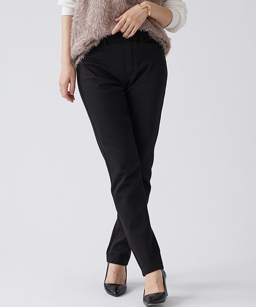 BELLUNA PLUS（ベルーナプラス） パンツ 裏ベロアストレッチ素材