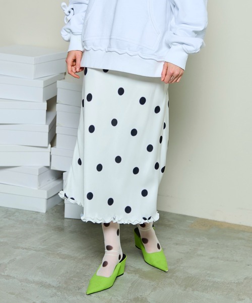 MAISON SPECIAL（メゾンスペシャル） スカート Dot Frill Midi-length