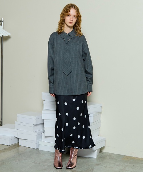 MAISON SPECIAL（メゾンスペシャル） スカート Dot Frill Midi-length