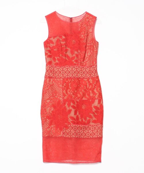 Tadashi Shoji 」 レースノースリーブワンピース - レッド レディース