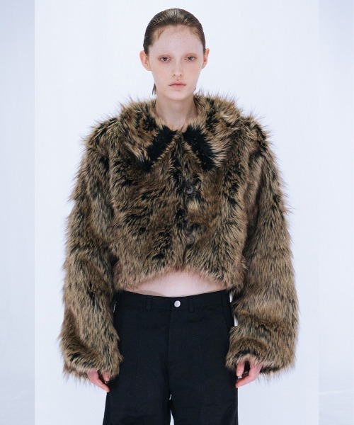 VIAVANDA コート アウター FAKE FUR SHORT JACKET レディース