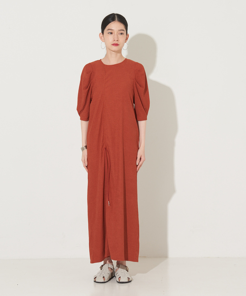 「NOMINE」 半袖ワンピース フリー ダークオレンジ レディース_画像3
