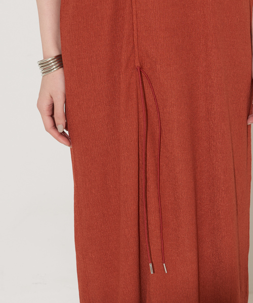 「NOMINE」 半袖ワンピース フリー ダークオレンジ レディース_画像9