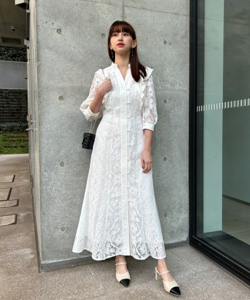 SNIDEL（スナイデル） 7分袖ワンピース 0 ブルー レディース