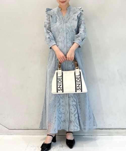 SNIDEL（スナイデル） 7分袖ワンピース 0 ブルー レディース