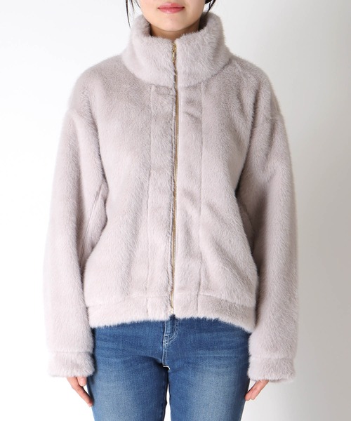 Jines（ジネス） ムートンコート ボアコート フェイクムートンブルゾン