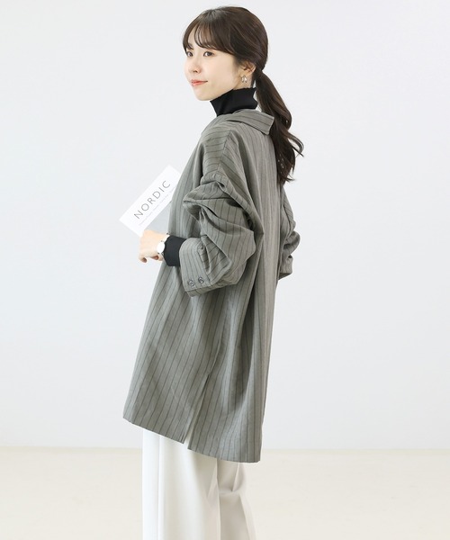 Aletta vita ブラウス シャツ ダブルストライプスキッパーシャツ