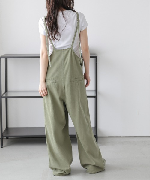AMELY」 オーバーオール フリー オリーブ レディース : ZOZOTOWN Yahoo