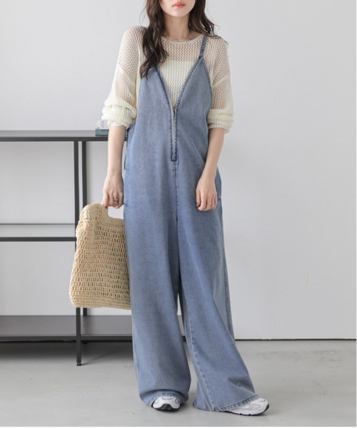 AMELY」 オーバーオール フリー オリーブ レディース : ZOZOTOWN Yahoo