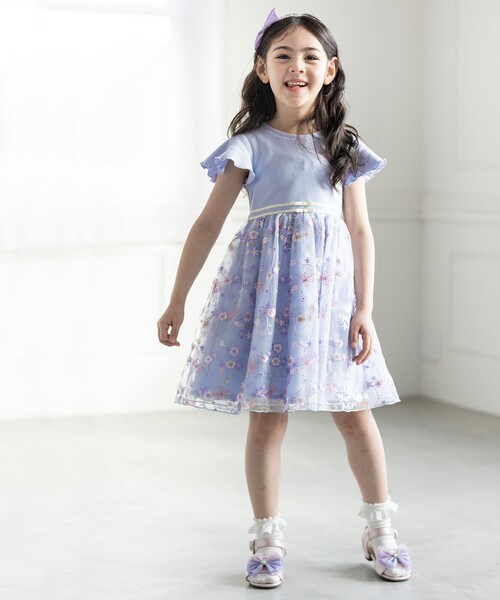 「ANY」 「KIDS」半袖ワンピース 130 パープル キッズ_画像3