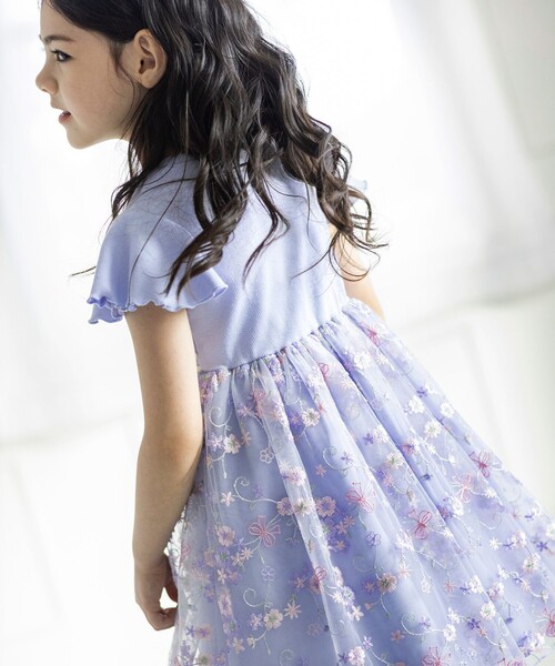 「ANY」 「KIDS」半袖ワンピース 130 パープル キッズ_画像4