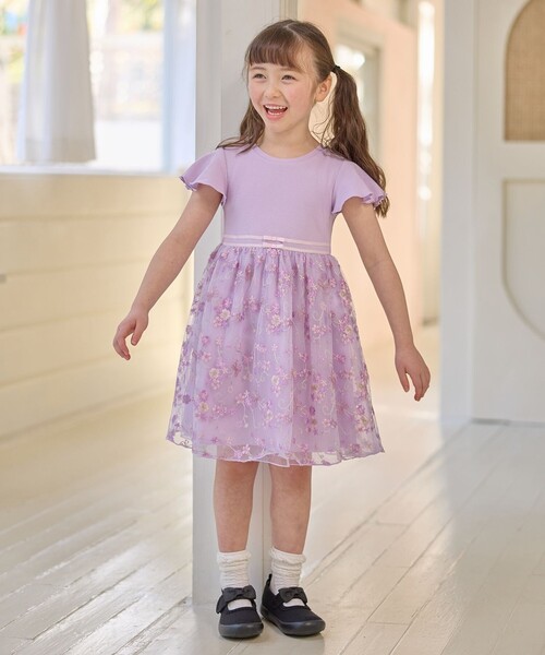 「ANY」 「KIDS」半袖ワンピース 130 パープル キッズ_画像7