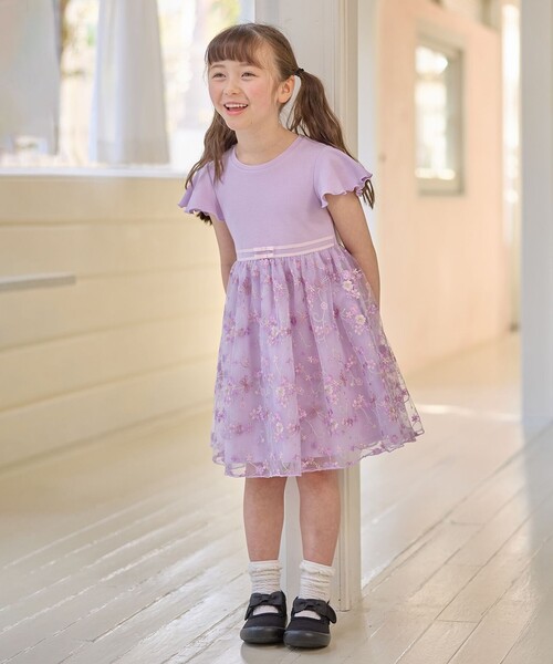 「ANY」 「KIDS」半袖ワンピース 130 パープル キッズ_画像8
