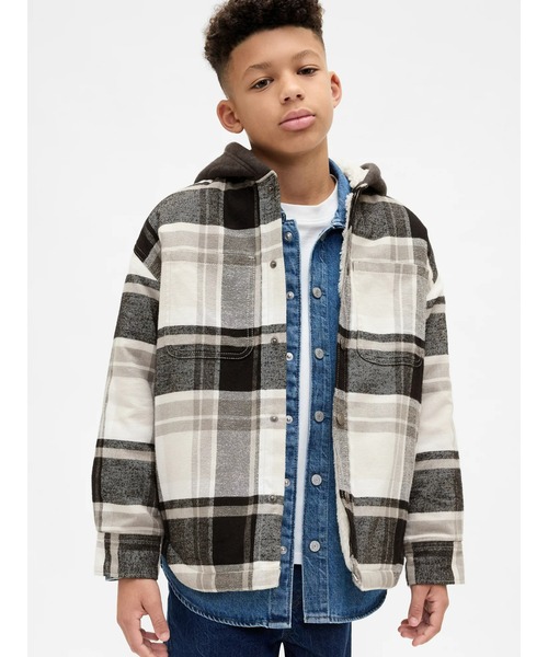 GAP（ギャップ） コート アウター 裏ボア フード付き フランネル