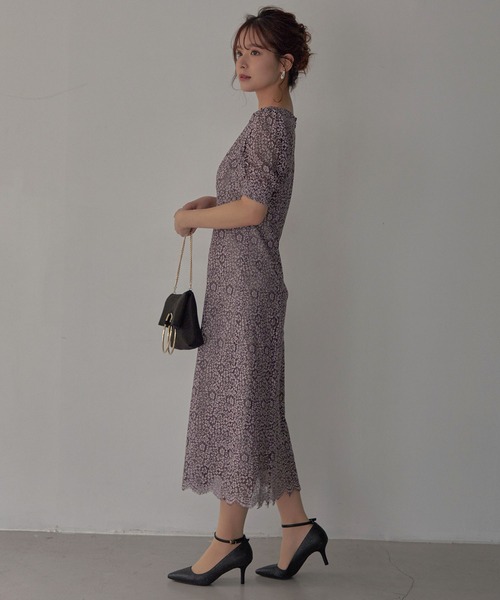 「Dorry Doll」 半袖ワンピース M ブルーグレー レディース_画像4