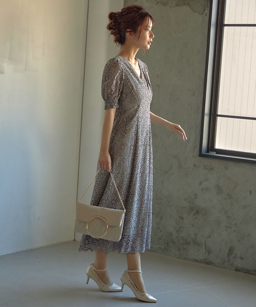 「Dorry Doll」 半袖ワンピース M ブルーグレー レディース_画像8