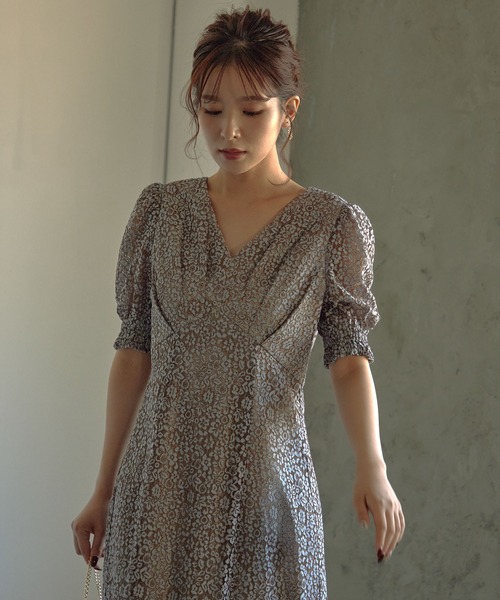 「Dorry Doll」 半袖ワンピース M ブルーグレー レディース_画像9