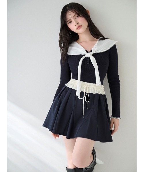 snidel スナイデル　スカーフブラウスドッキングプルオーバー　GRY SNIDEL/スナイデル | . ⁡ SNIDEL 2025 SUMMER COLLECTION ⁡ ⁡ NEW