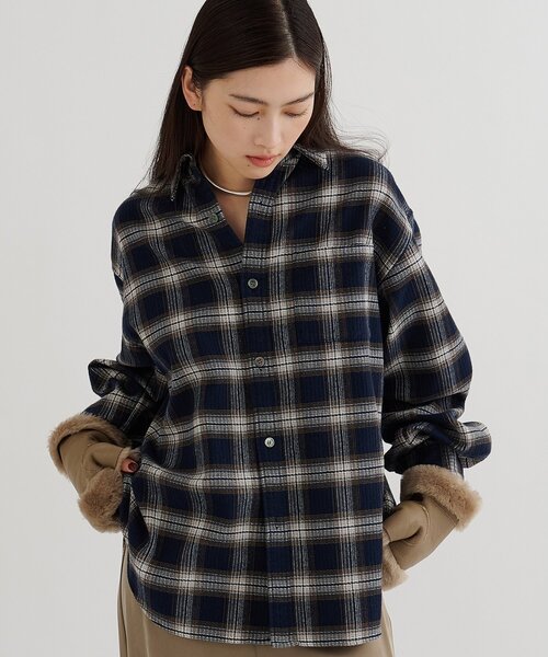 Whim Gazette（ウィム ガゼット） ブラウス シャツ ピケチェックシャツ