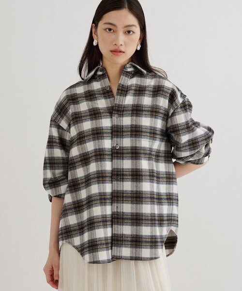 Whim Gazette（ウィム ガゼット） ブラウス シャツ ピケチェックシャツ