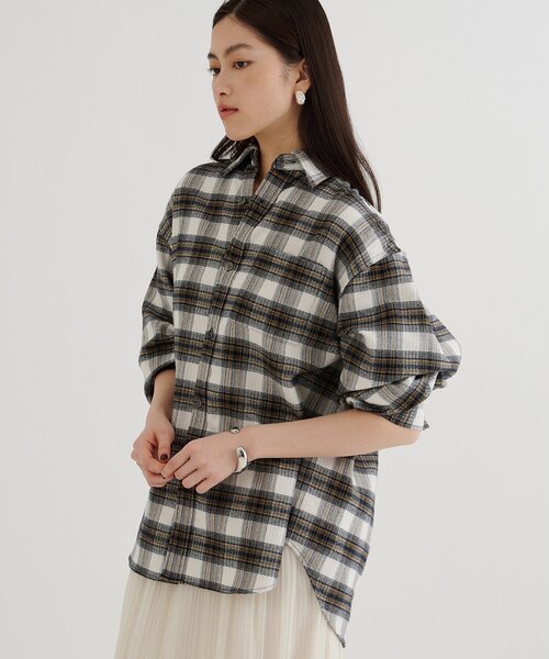 Whim Gazette（ウィム ガゼット） ブラウス シャツ ピケチェックシャツ