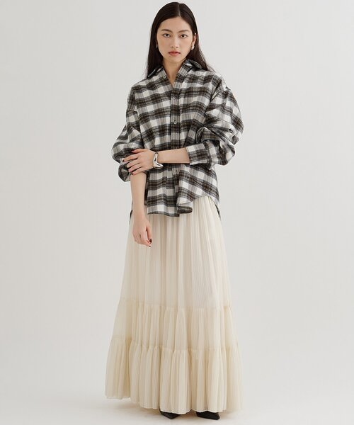 Whim Gazette（ウィム ガゼット） ブラウス シャツ ピケチェックシャツ