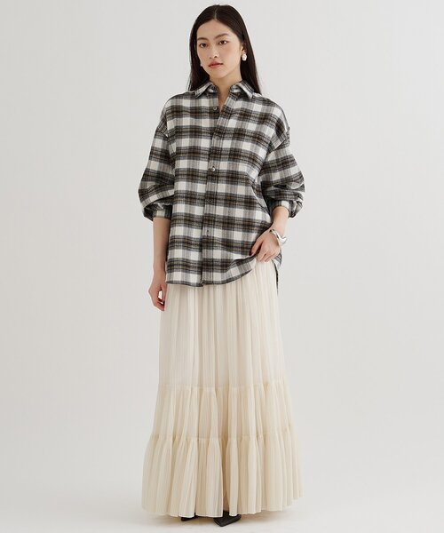 Whim Gazette（ウィム ガゼット） ブラウス シャツ ピケチェックシャツ