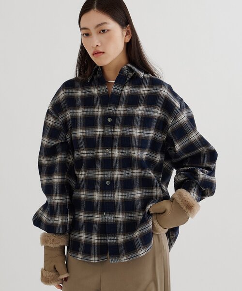 Whim Gazette（ウィム ガゼット） ブラウス シャツ ピケチェックシャツ