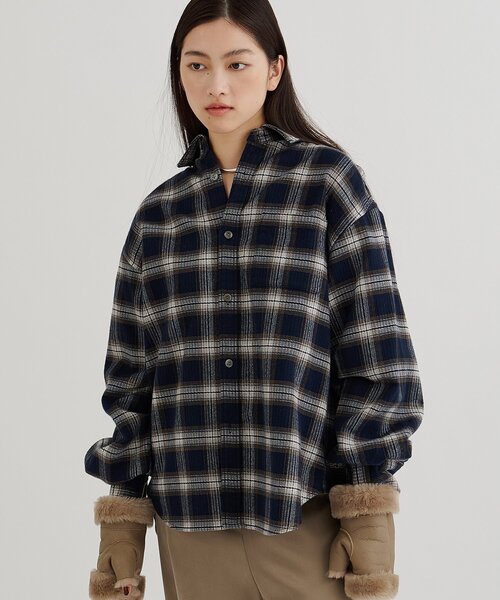 Whim Gazette（ウィム ガゼット） ブラウス シャツ ピケチェックシャツ