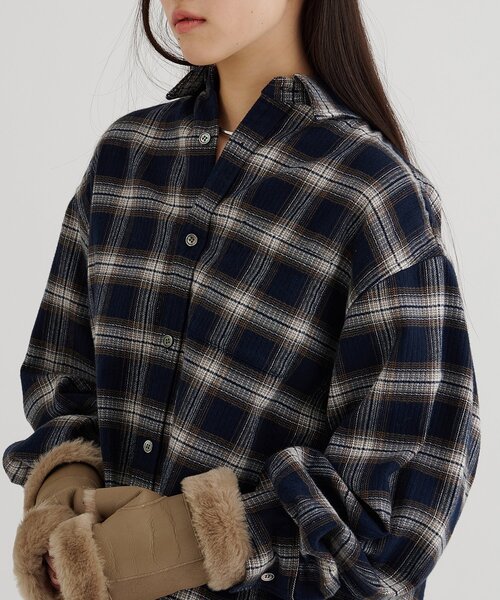 Whim Gazette（ウィム ガゼット） ブラウス シャツ ピケチェックシャツ