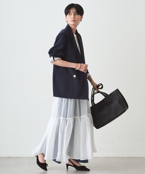 ラウンジドレス☆オーガンジーティアードスカート Loungedress（ラウンジドレス） スカート オーガンジーティアード
