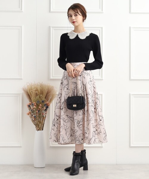 「couture brooch」 長袖ニット 42 ブラック レディース_画像2