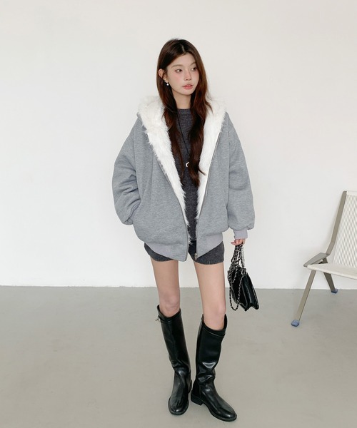 カールカナイ フェイクファーリバーシブル パーカー レディース Karl Kani - カールカナイ フェイクファーリバーシブル パーカー