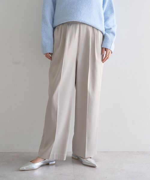 YECCA VECCA（イェッカヴェッカ） パンツ 裏起毛サテンリラックス