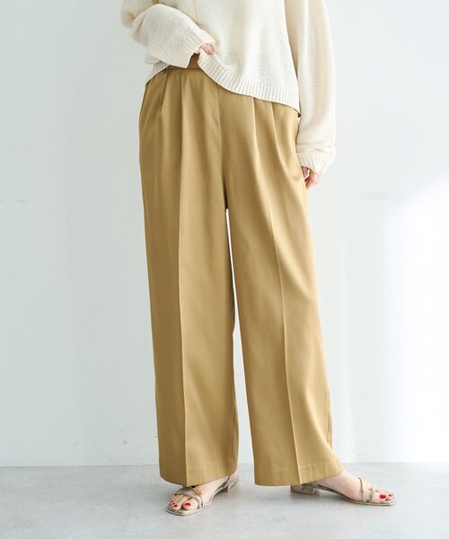 YECCA VECCA（イェッカヴェッカ） パンツ 裏起毛サテンリラックス