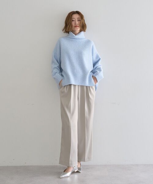 YECCA VECCA（イェッカヴェッカ） パンツ 裏起毛サテンリラックス