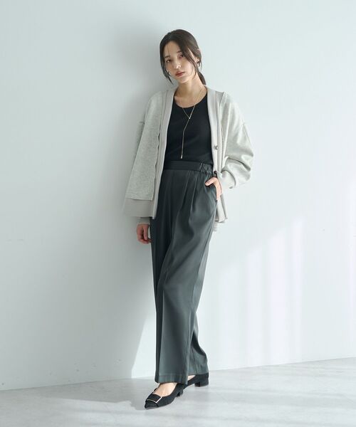 【NEW】イェッカ ヴェッカ（YECCA VECCA）/裏起毛サテンリラックスパンツ YECCA VECCA（イェッカヴェッカ） パンツ 裏起毛サテンリラックス