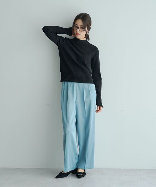 【NEW】イェッカ ヴェッカ（YECCA VECCA）/裏起毛サテンリラックスパンツ YECCA VECCA（イェッカヴェッカ） パンツ 裏起毛サテンリラックス