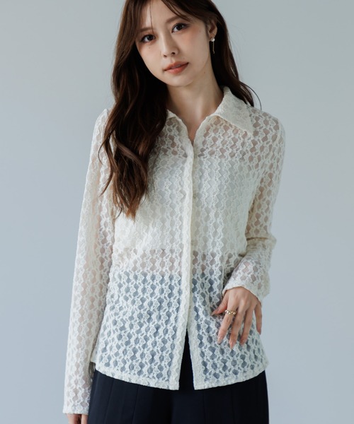 カーディガン front hook lace cardigan（フロントホックレース 