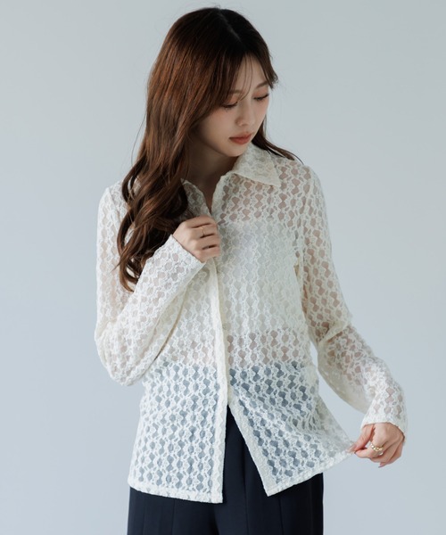 カーディガン front hook lace cardigan（フロントホックレース